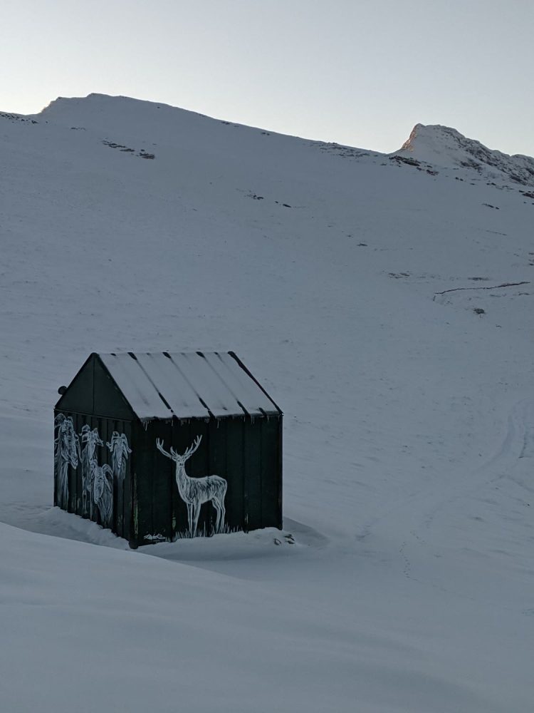 Courade sous la neige — graffiti, Germs-sur-l'Oussouet